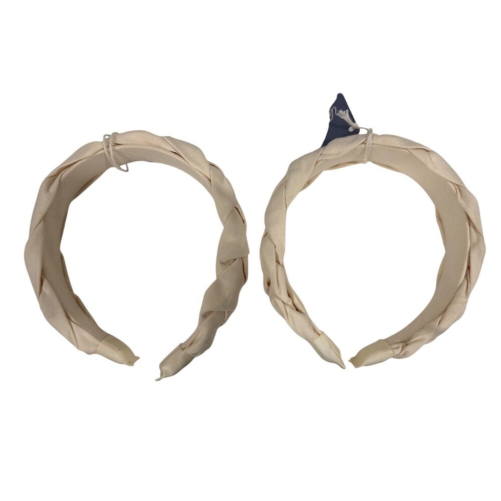 Universal Thread Braided Twisted Beige Headbands Set Of 2 Womens Hair Accessorie